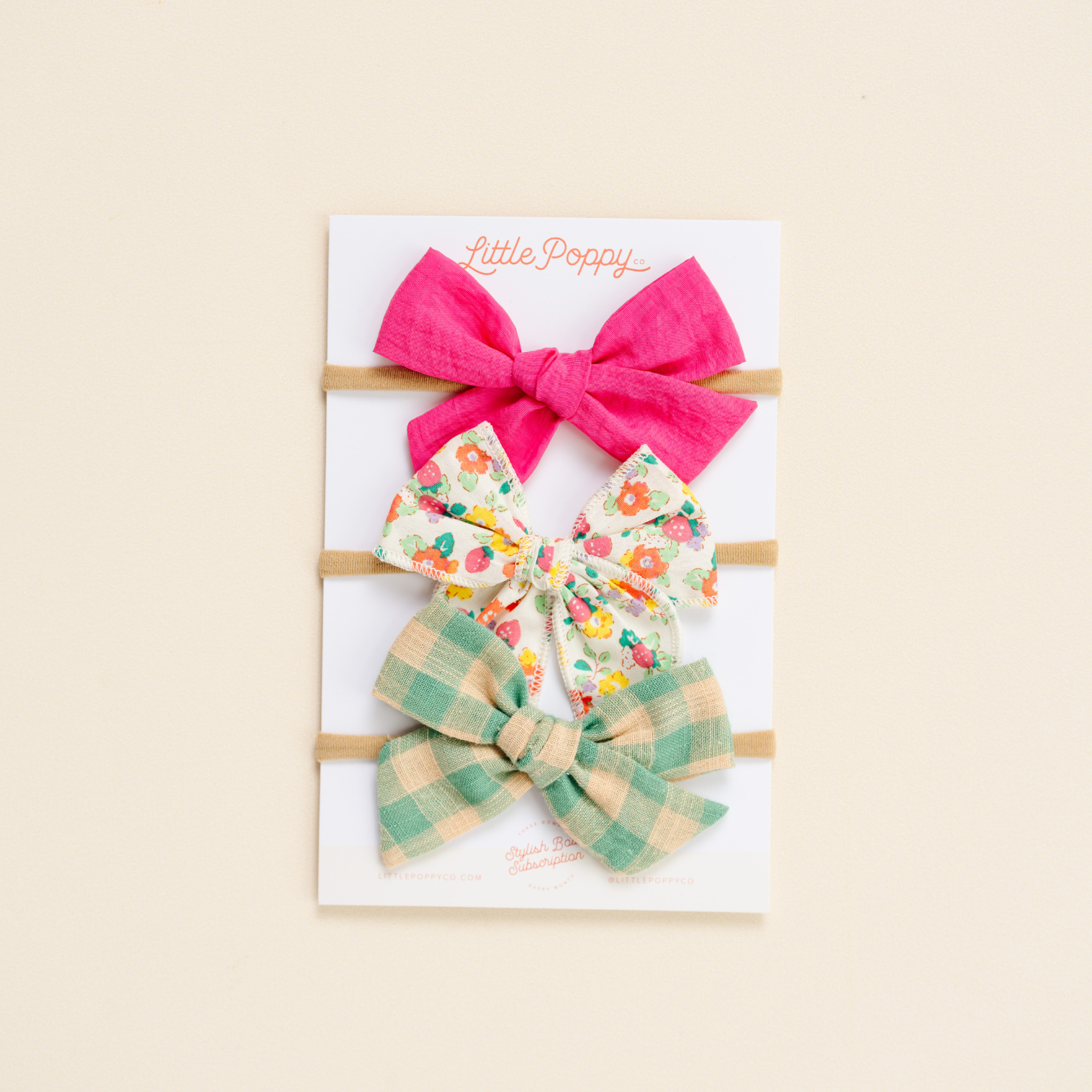 The Florence Headband Bow Set: Tan / Original