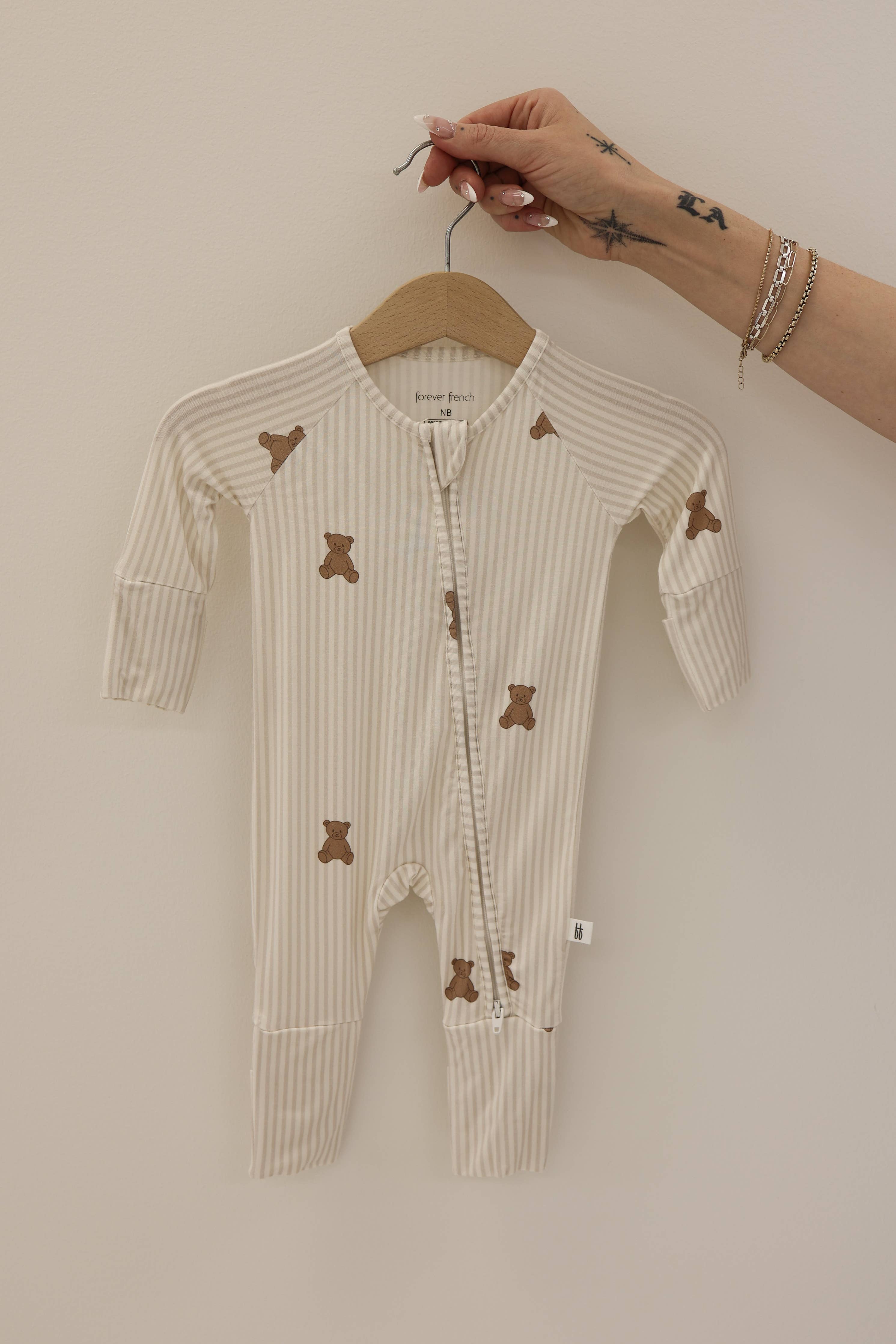 Bamboo Zip Pajamas | Teddy: 6-12 Months