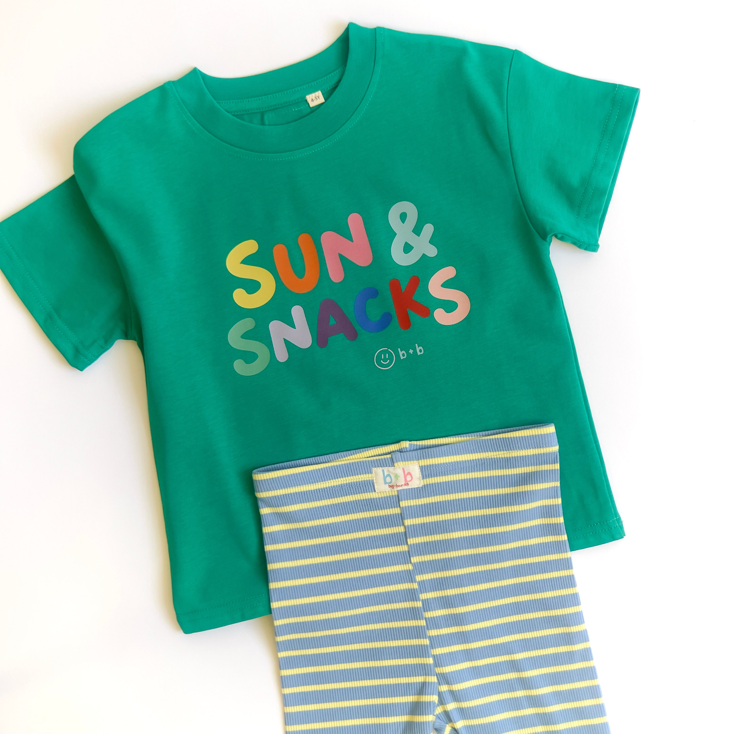 Sun & Snacks Kids Organic Cotton Tee: GRASS / 18-24m