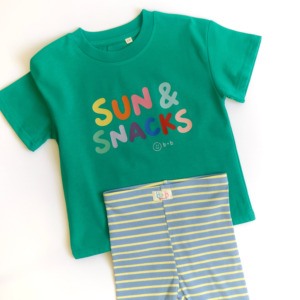 Sun & Snacks Kids Organic Cotton Tee: GRASS / 2-3y