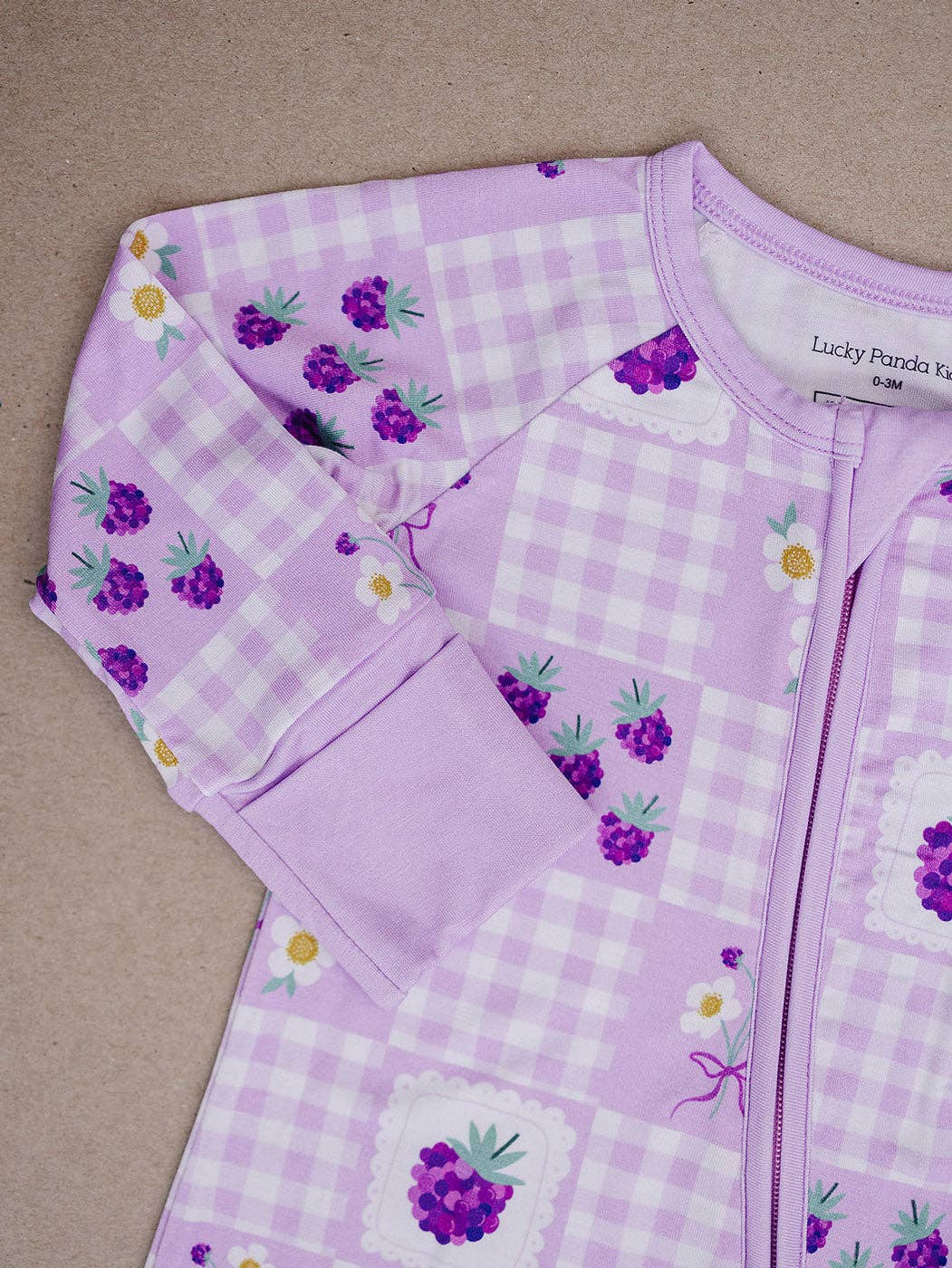 Bamboo Zip Romper | Raspberry: 6-12M
