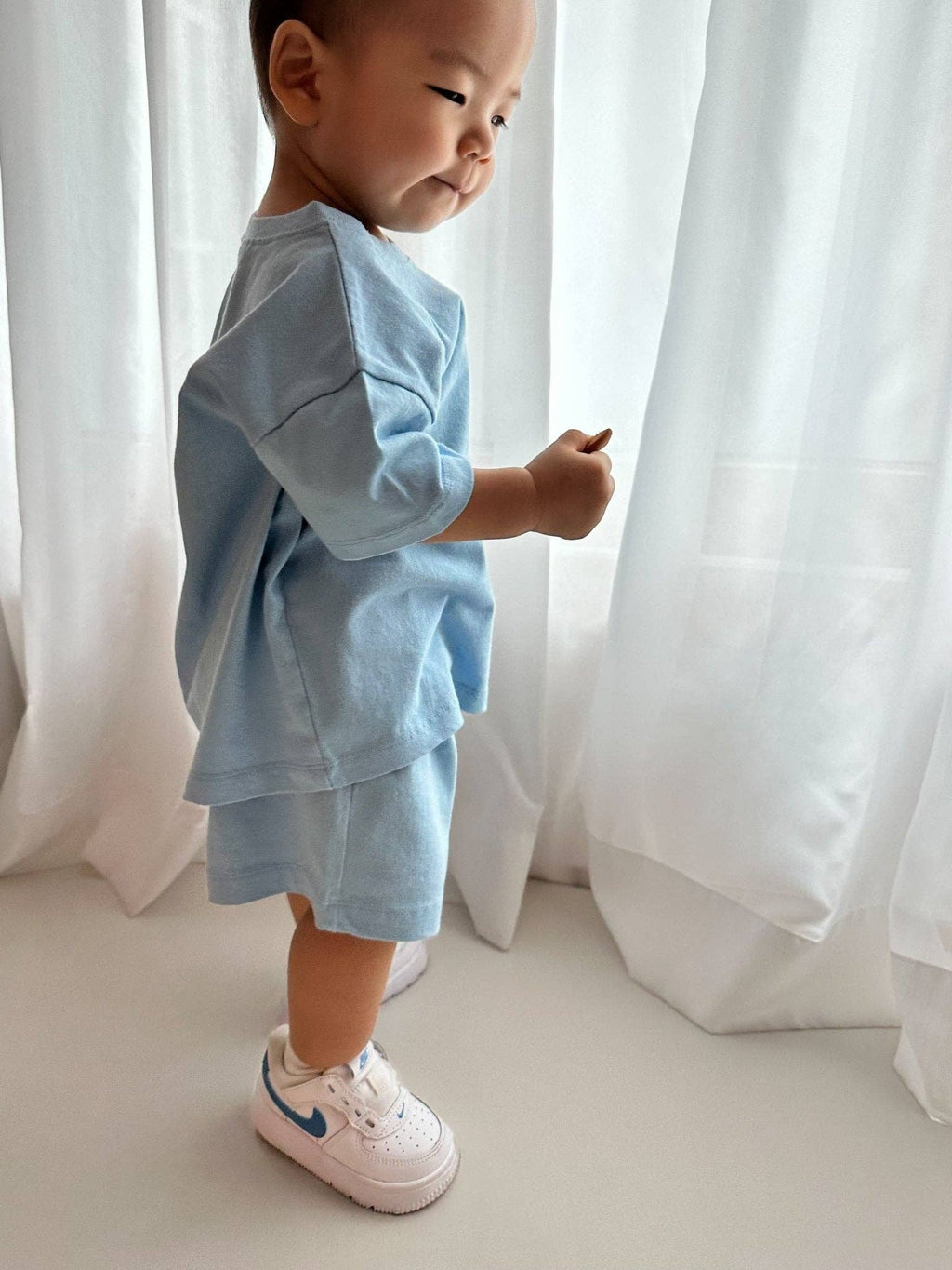 At Noon Baby/ Kids T-Shirt and Shorts Set: Blue / 3-4T