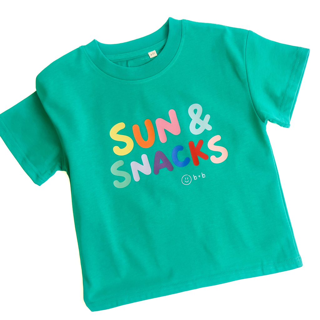 Sun & Snacks Kids Organic Cotton Tee: GRASS / 4-5y