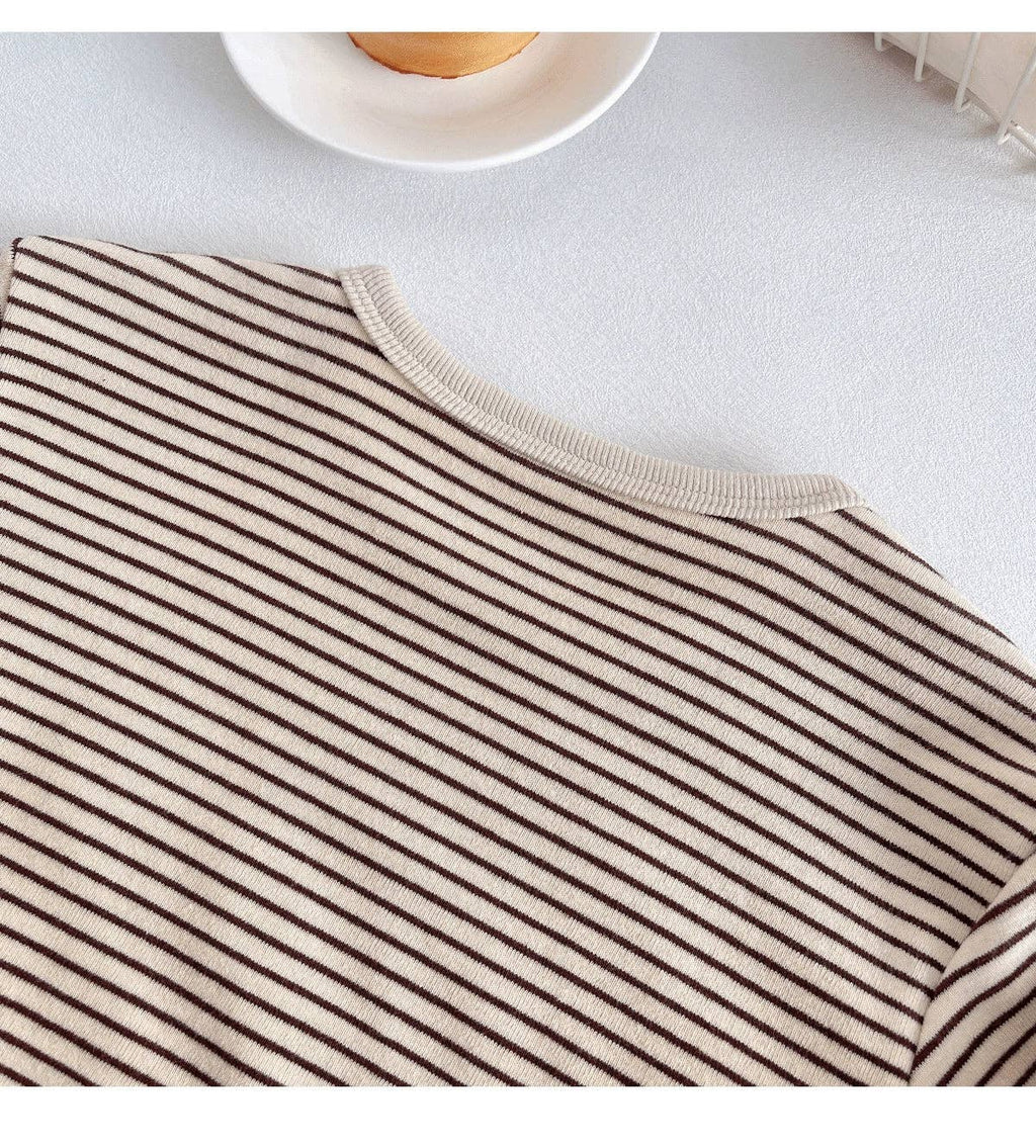 Baby Khaki Stripe T-Shirt: Khaki / 6-12M