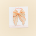 Cantaloupe Chiffon Stripe Bow Clip: Original
