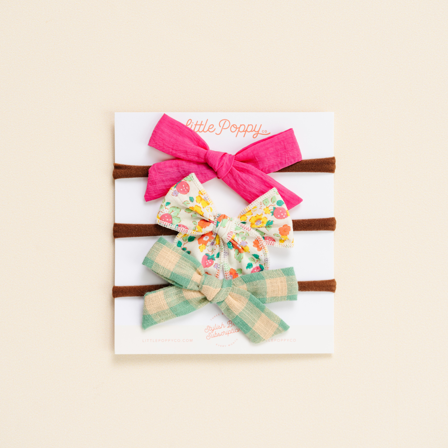 The Florence Headband Bow Set: Tan / Original