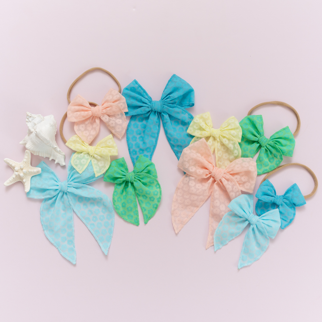 Jade Ditsy Daisy Bow Clip: Original