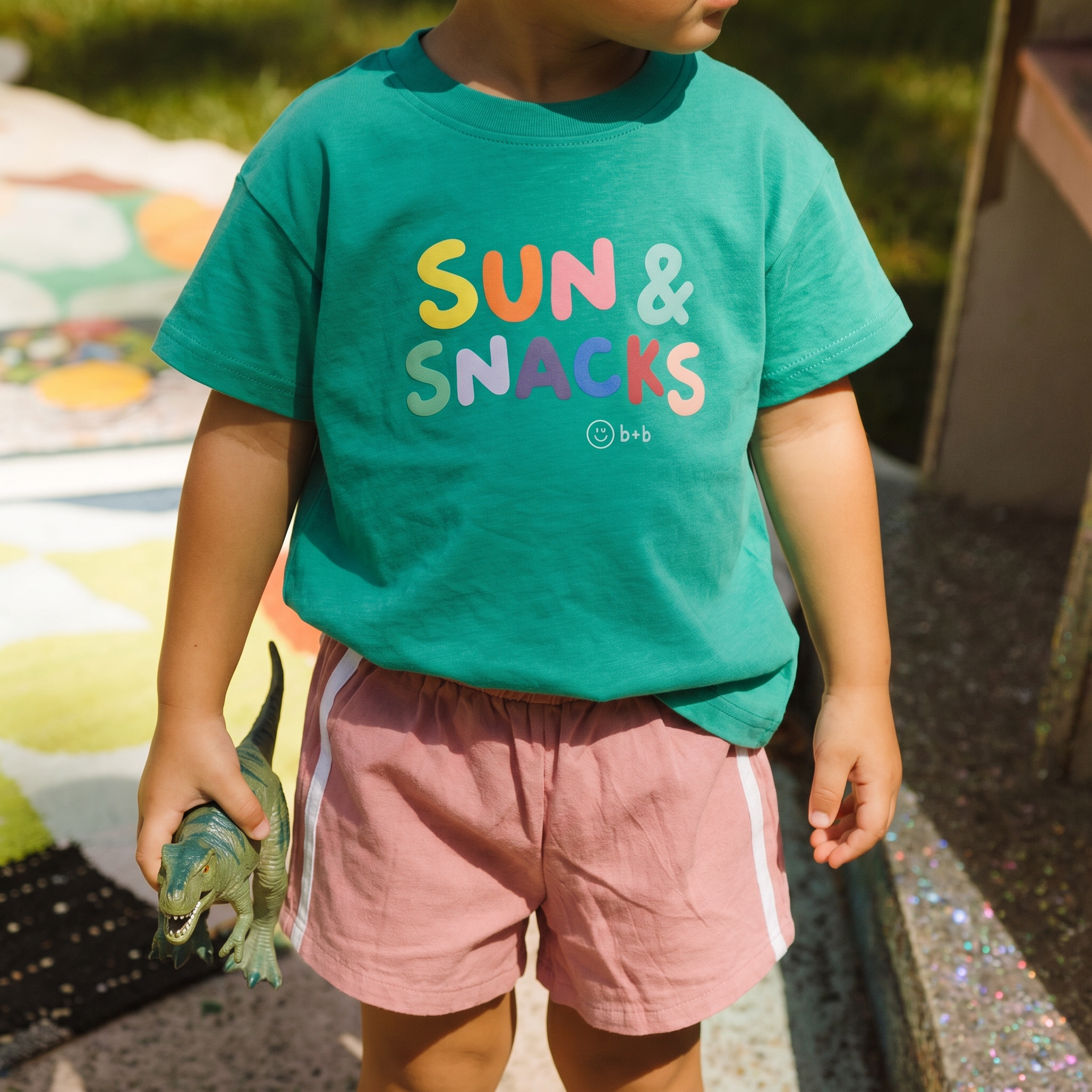 Sun & Snacks Kids Organic Cotton Tee: GRASS / 18-24m