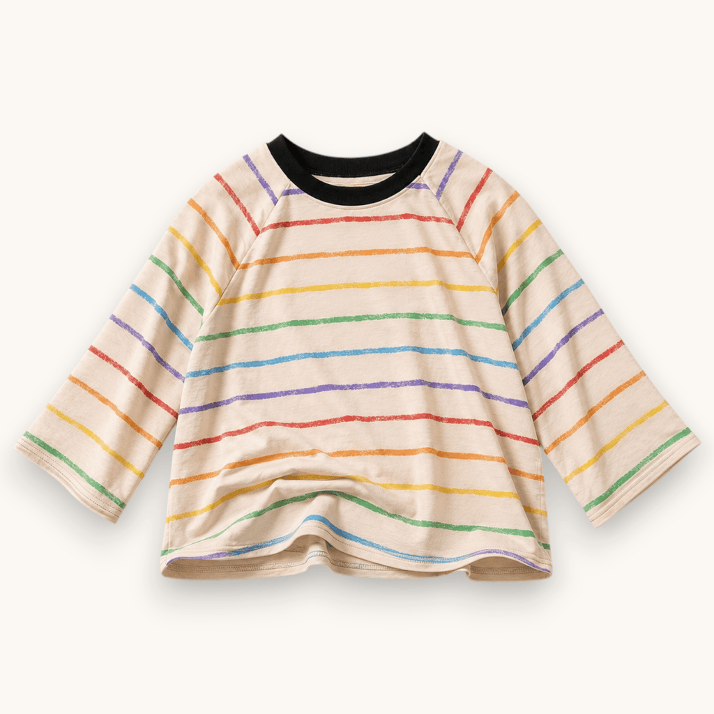 Retro Crayon Stripe Tee: M (3-5yr)