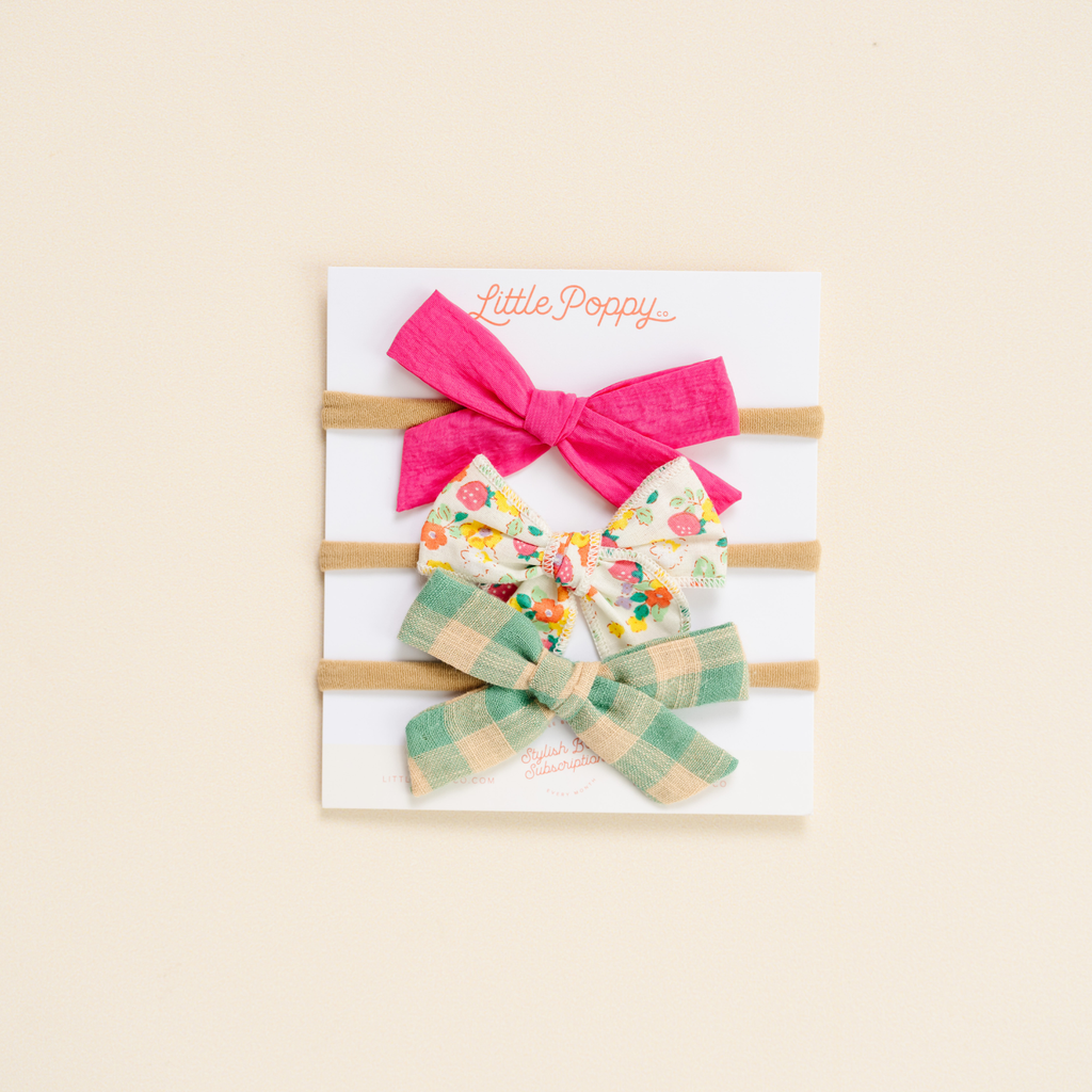 The Florence Headband Bow Set: Tan / Original