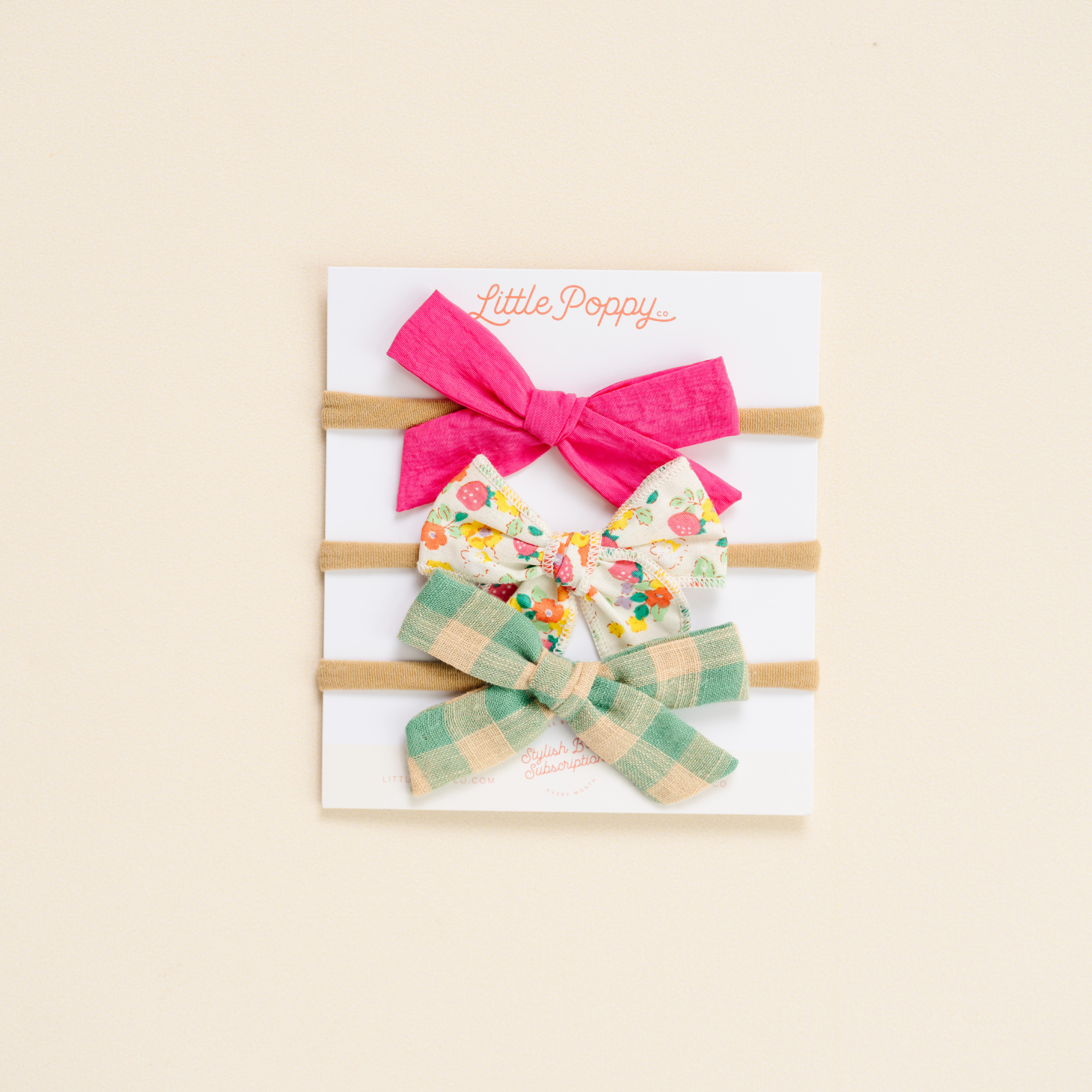 The Florence Headband Bow Set: Tan / Original