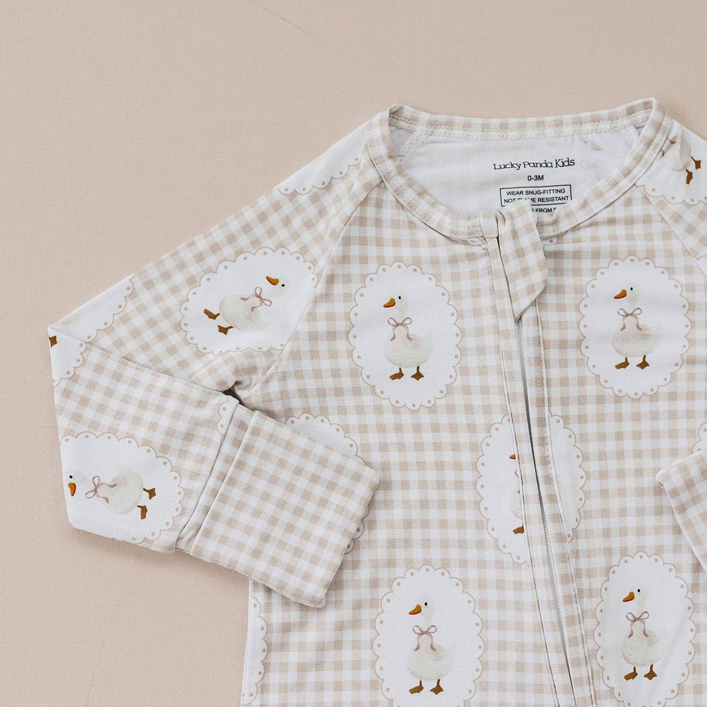 Bamboo Zip Romper | Gingham & Goose: 6-12M