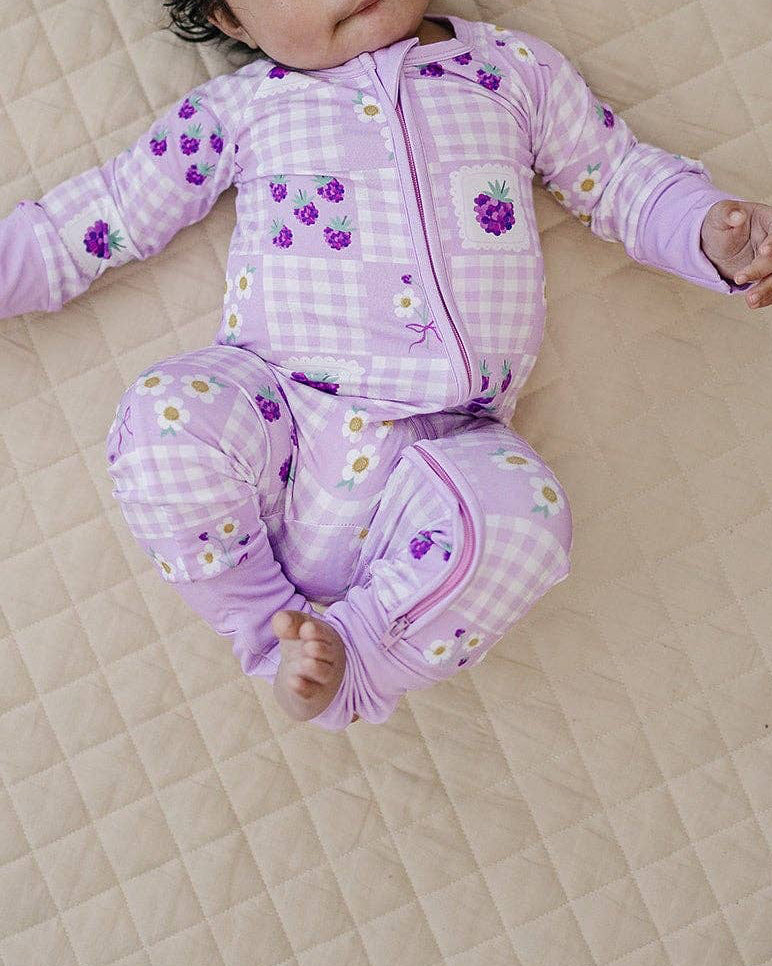 Bamboo Zip Romper | Raspberry: 3-6M