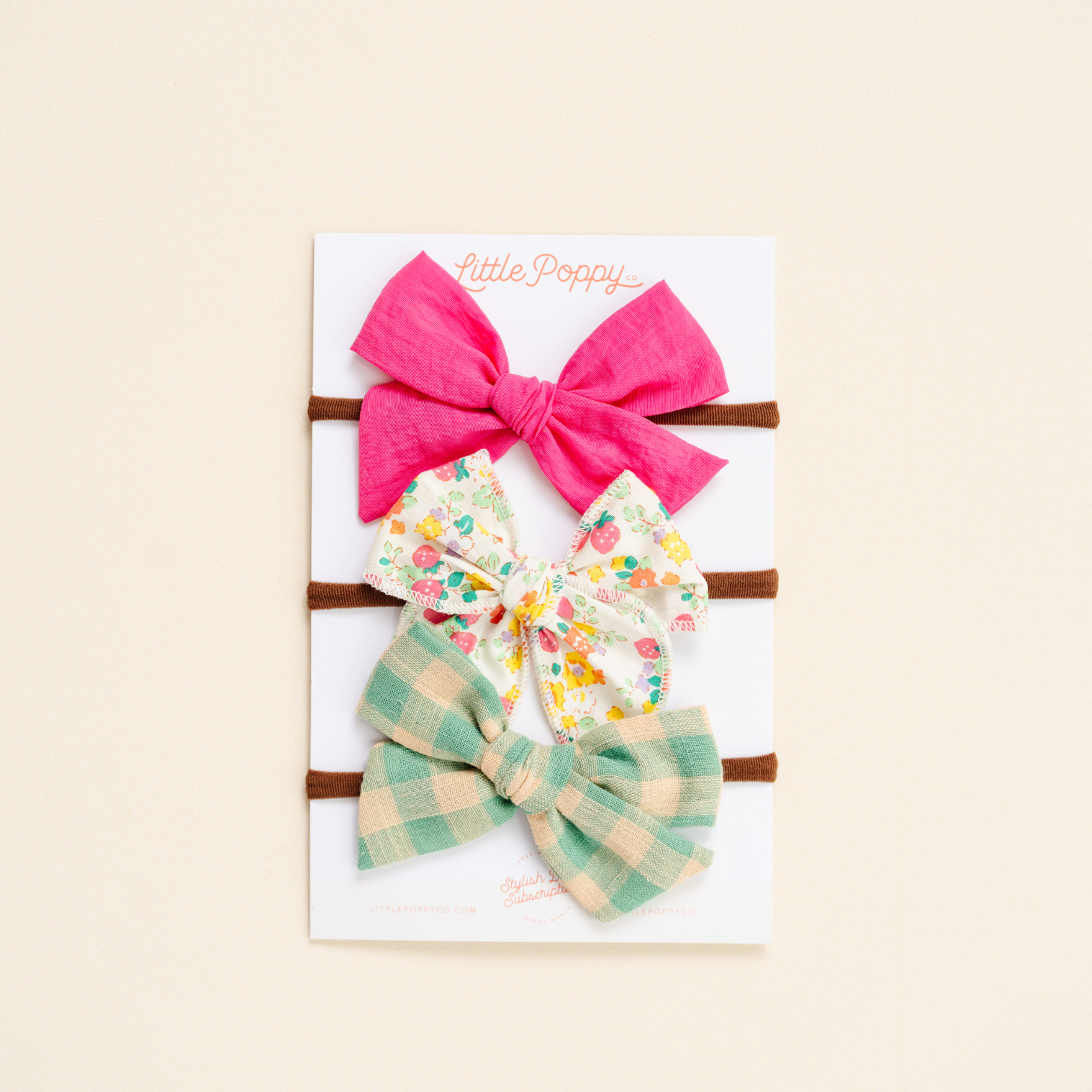 The Florence Headband Bow Set: Tan / Original