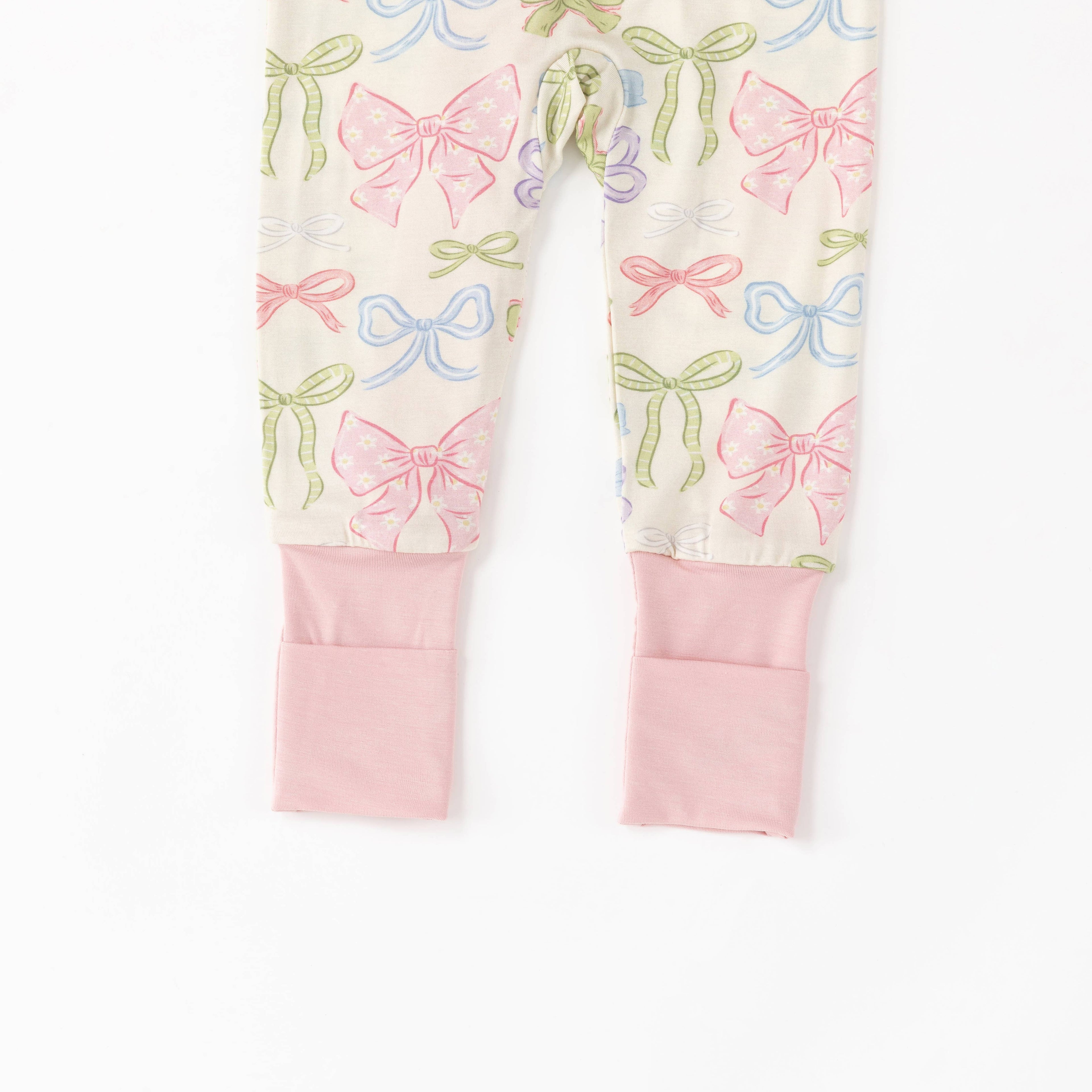Heirloom Bows (Convertible Zip Footies): 3-6M