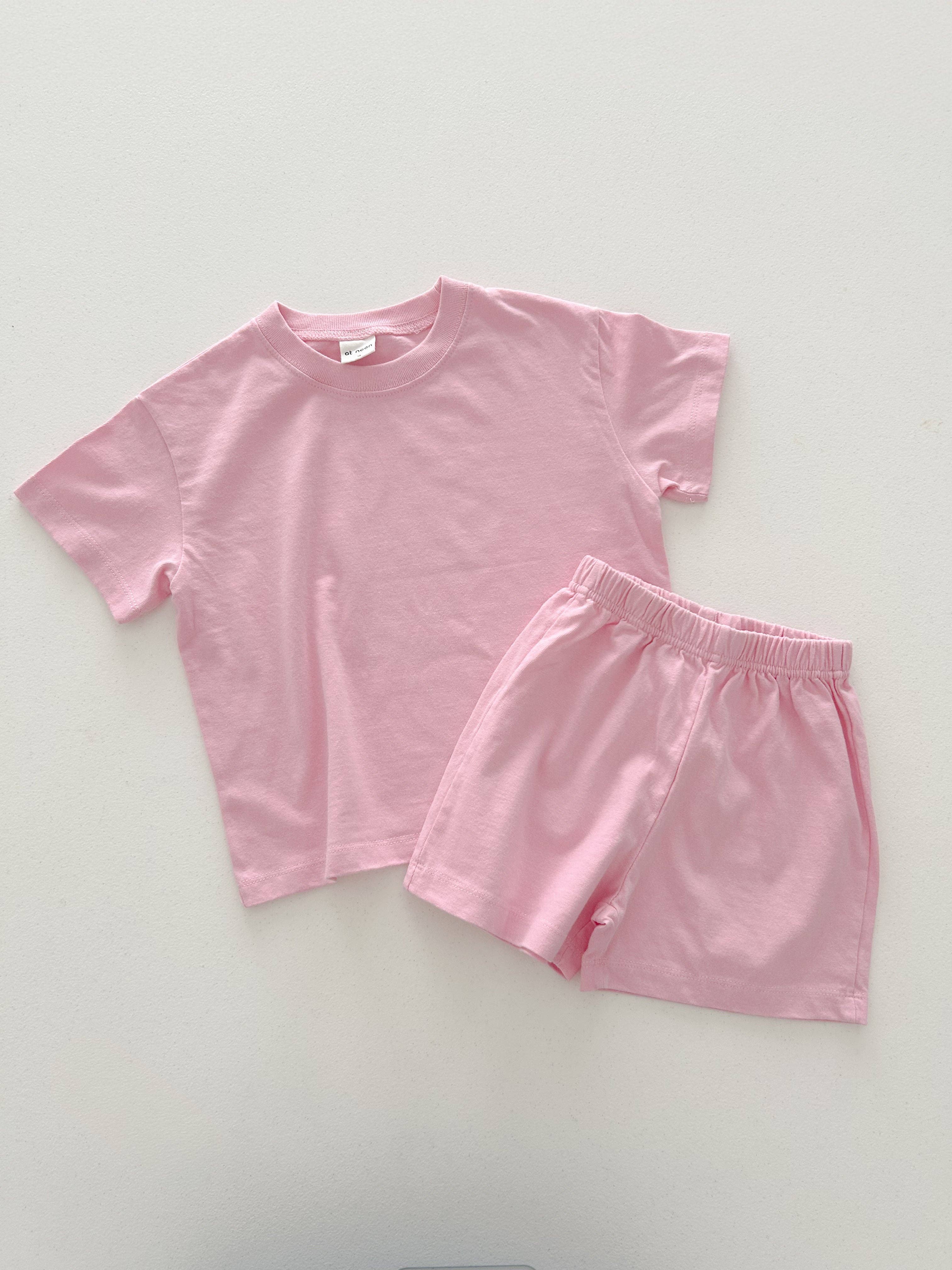 At Noon Baby/ Kids T-Shirt and Shorts Set Pink / 4-5T
