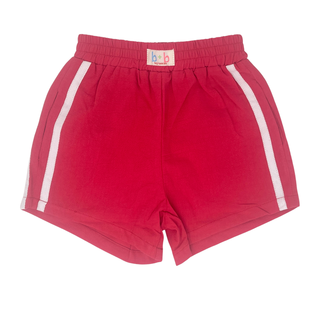 Pink, Red + Blue Kids Racer Shorts (100% Cotton): FIRECRACKER / 4-5y