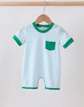 Green grid pocket romper 12 Months