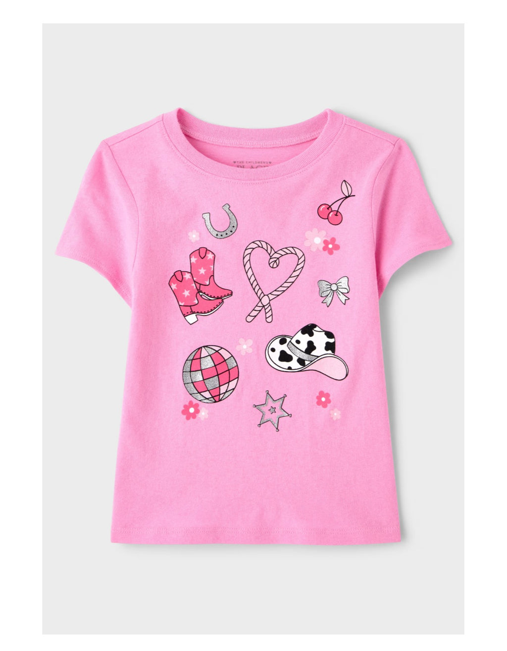 Baby And Toddler Girls Western Doodle Graphic Tee - Pink 18-24M