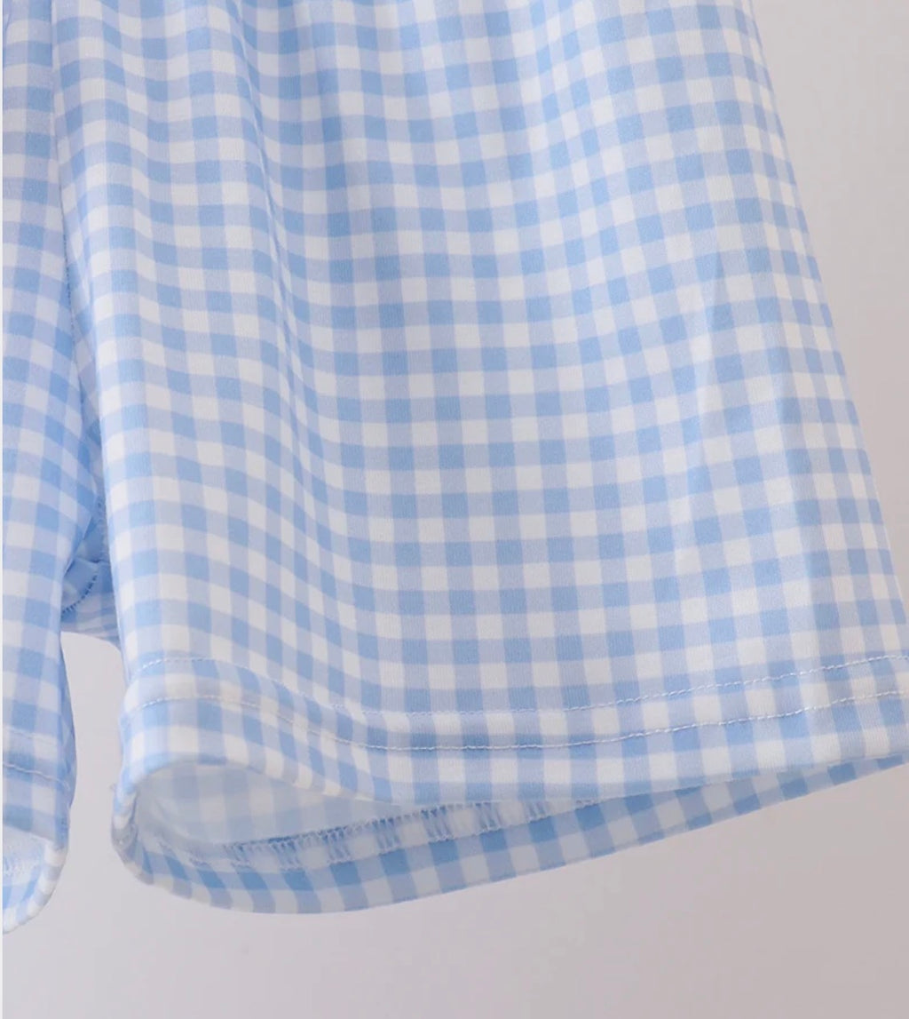 - Blue Pumpkin Embroidered Gingham Shorts Set 12 Months