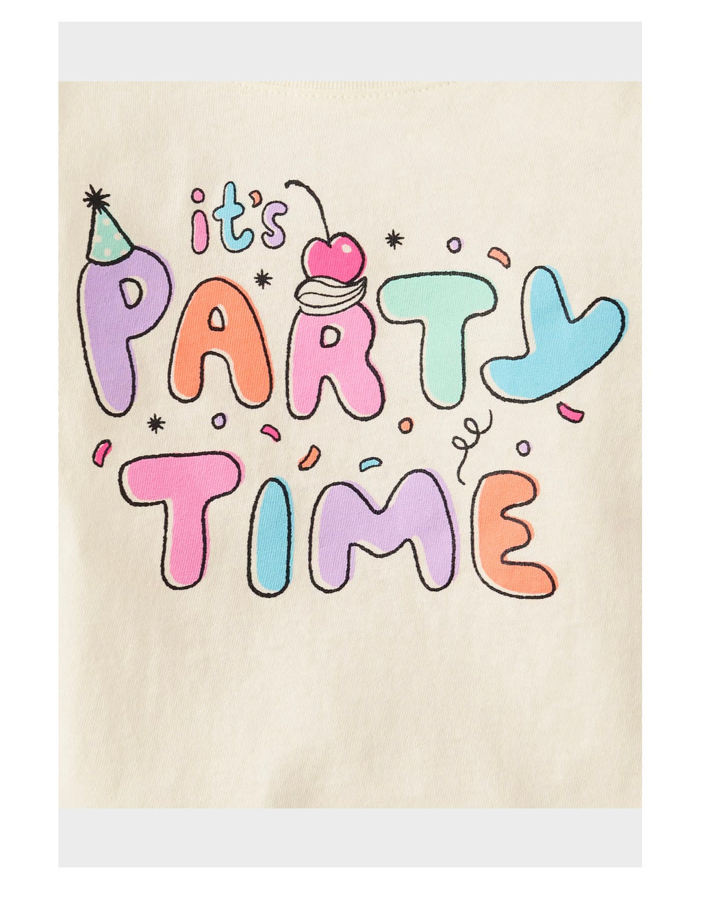 Baby And Toddler Girls Party Time Birthday Graphic Tee - Cream/ 2T