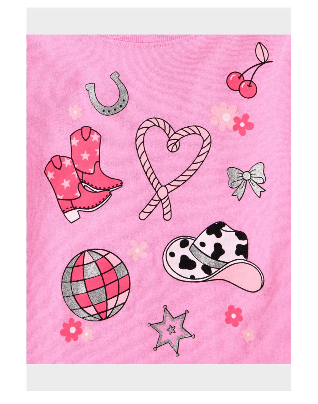 Baby And Toddler Girls Western Doodle Graphic Tee - Pink 18-24M