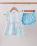 Blue Plaid Ruffle Bloomer Set - 2T