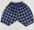Kids' Striped Cotton Linen Loose Fit Shorts: Blue Gray Check /2-3T