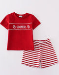 Red sooners embroidery boy set - 18M