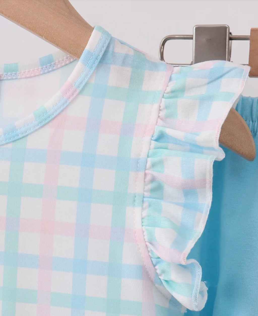 Blue Plaid Ruffle Bloomer Set - 2T