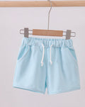 Premium Mint& white stripe drawstring shorts - 12M