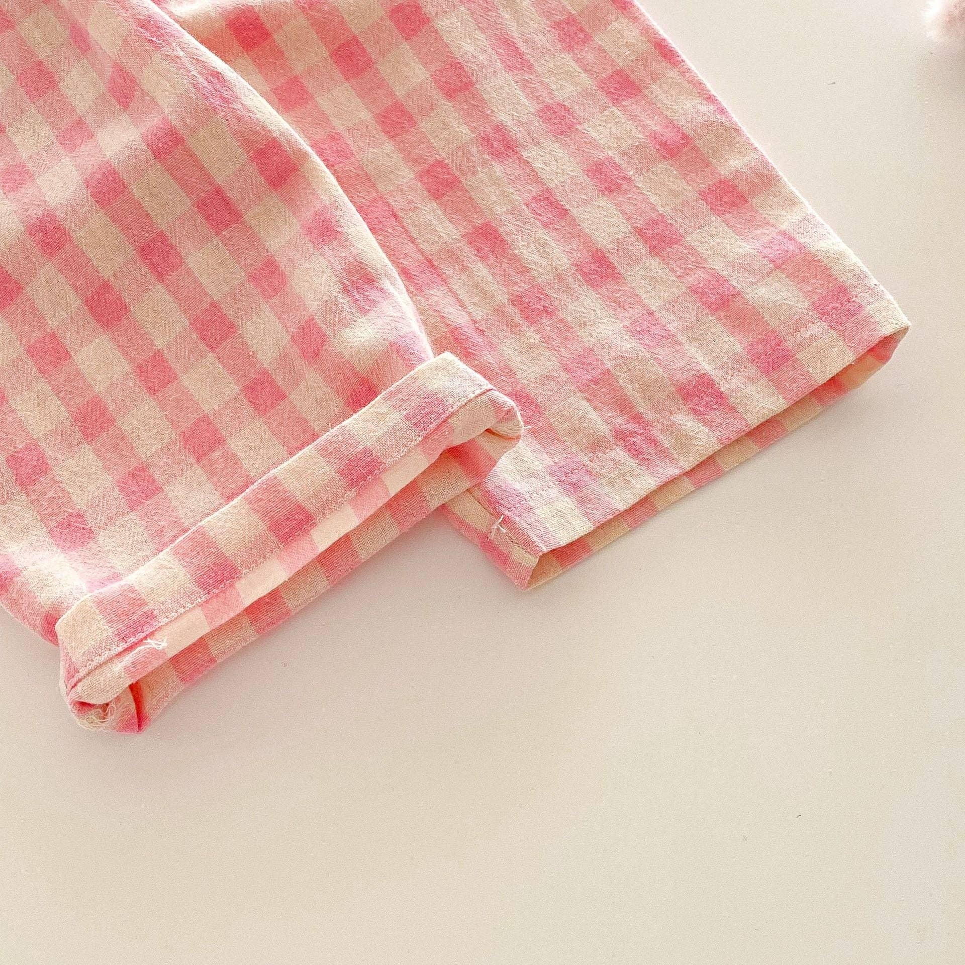 Baby Pink Plaid Pants: Pink / 2-3T