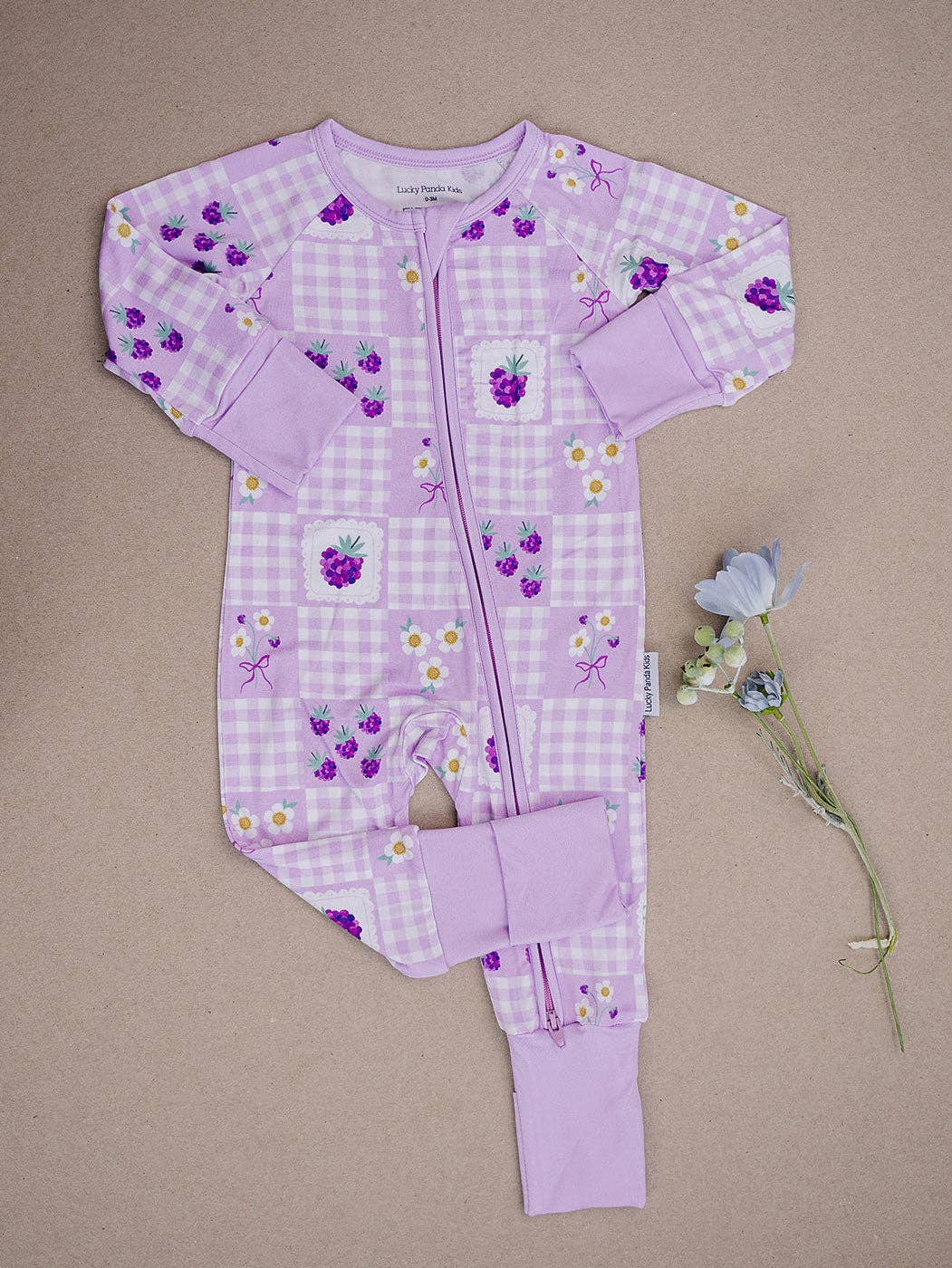 Bamboo Zip Romper | Raspberry: 3-6M