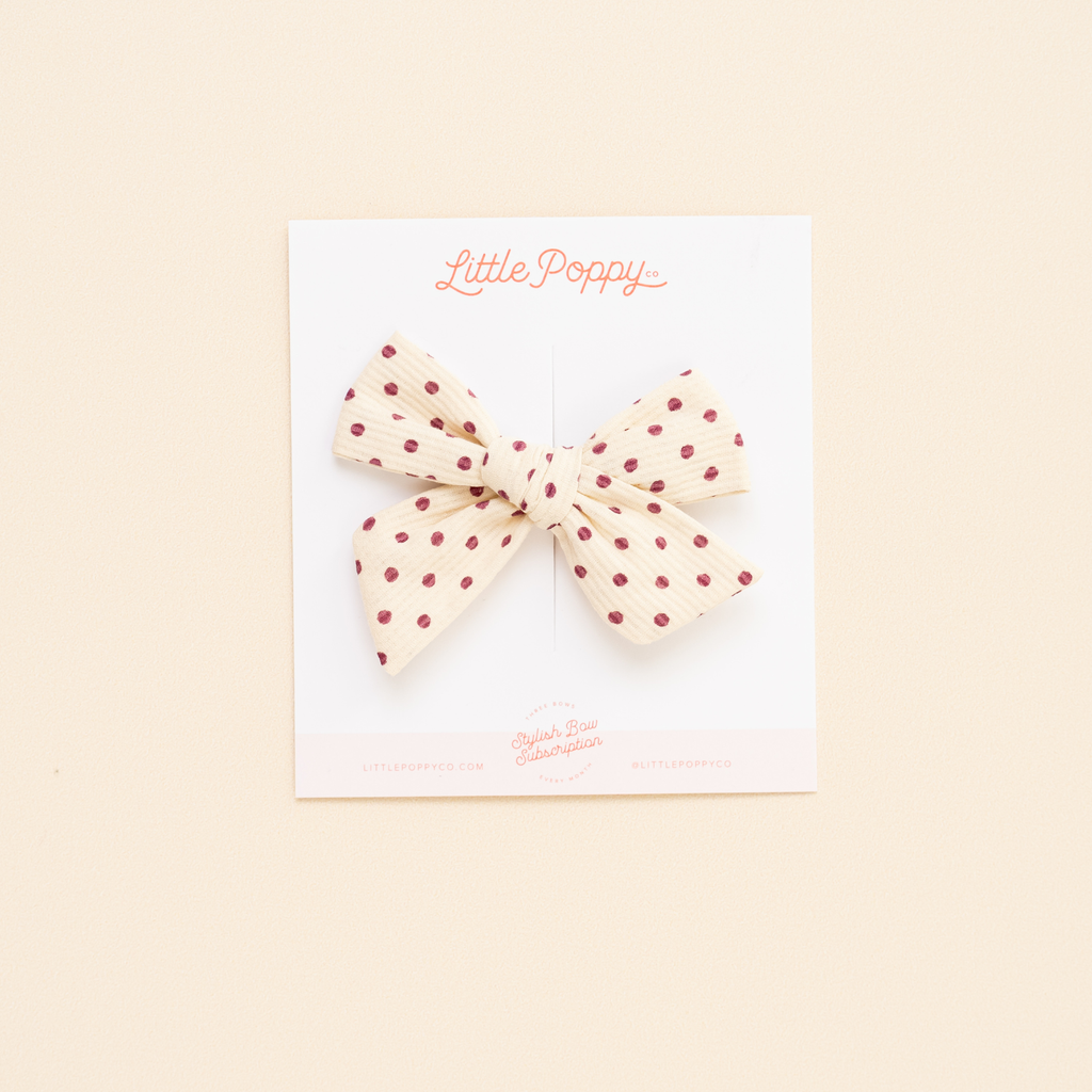 Purple Textured Dot Bow Clip: Original