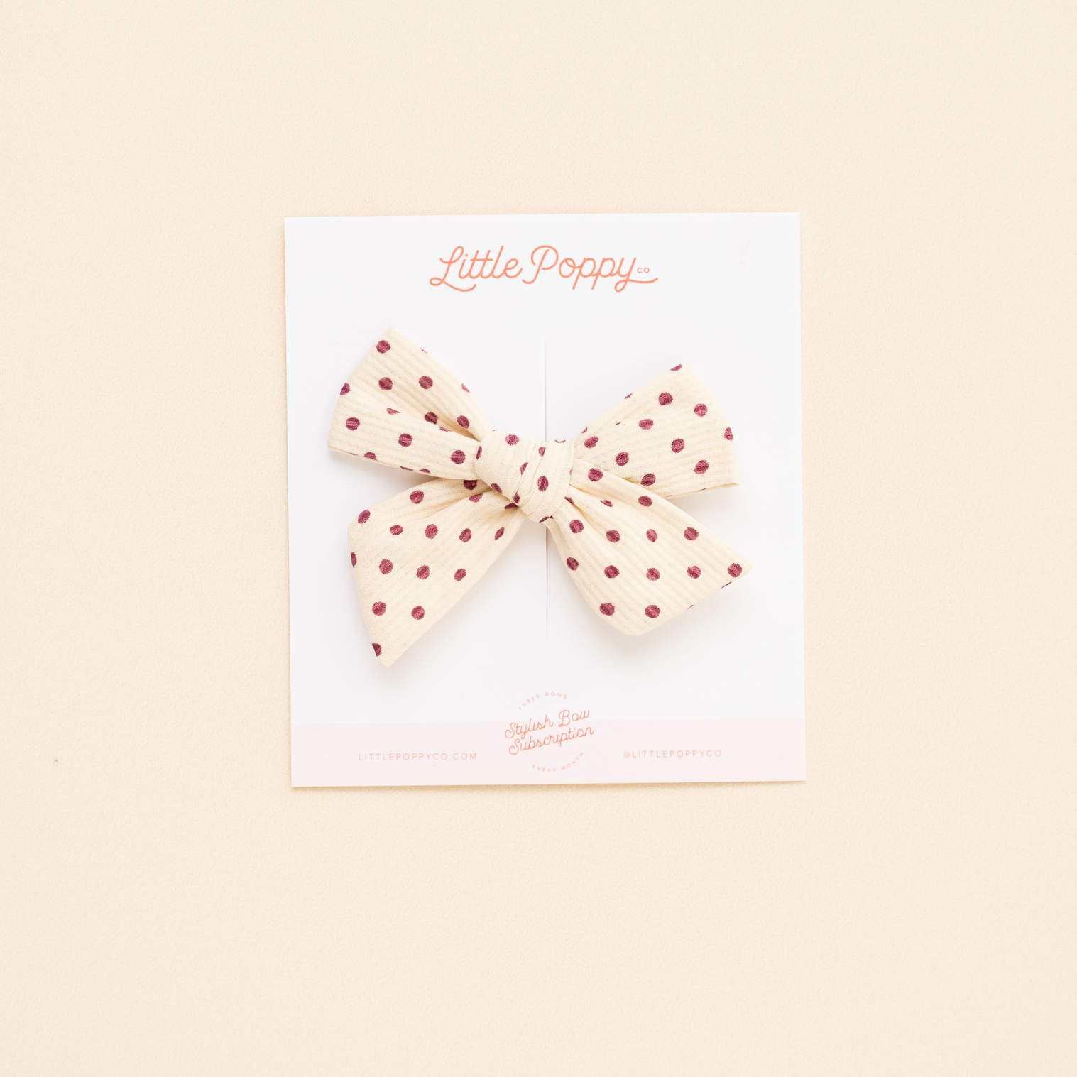 Purple Textured Dot Bow Clip: Original