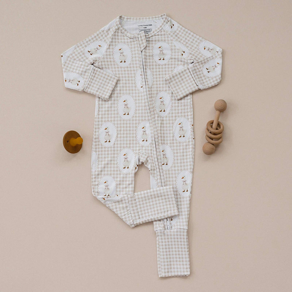 Bamboo Zip Romper | Gingham & Goose: 12-18M