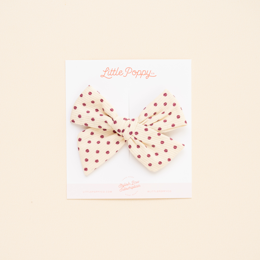 Purple Textured Dot Bow Clip: Original