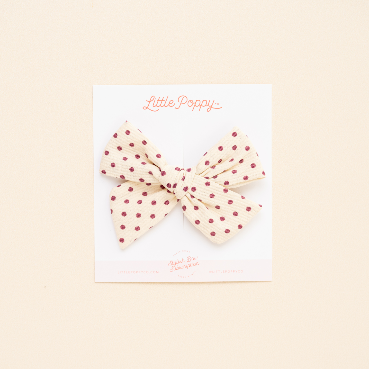 Purple Textured Dot Bow Clip: Original