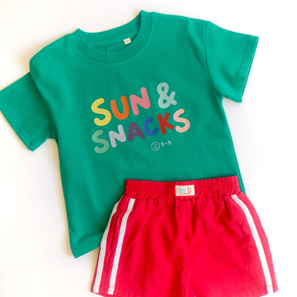 Sun & Snacks Kids Organic Cotton Tee: GRASS / 2-3y