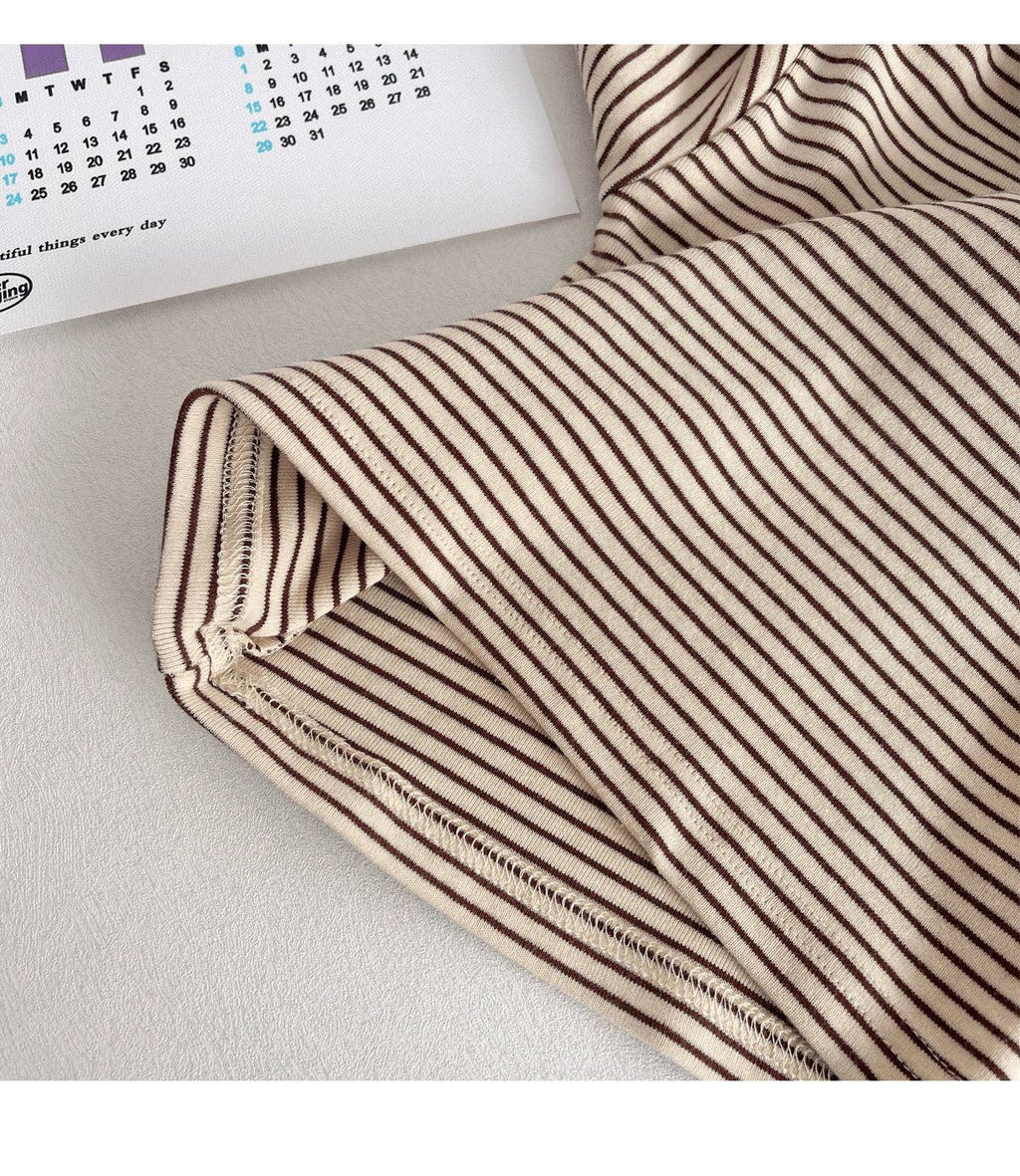 Baby Khaki Stripe T-Shirt: Khaki / 6-12M
