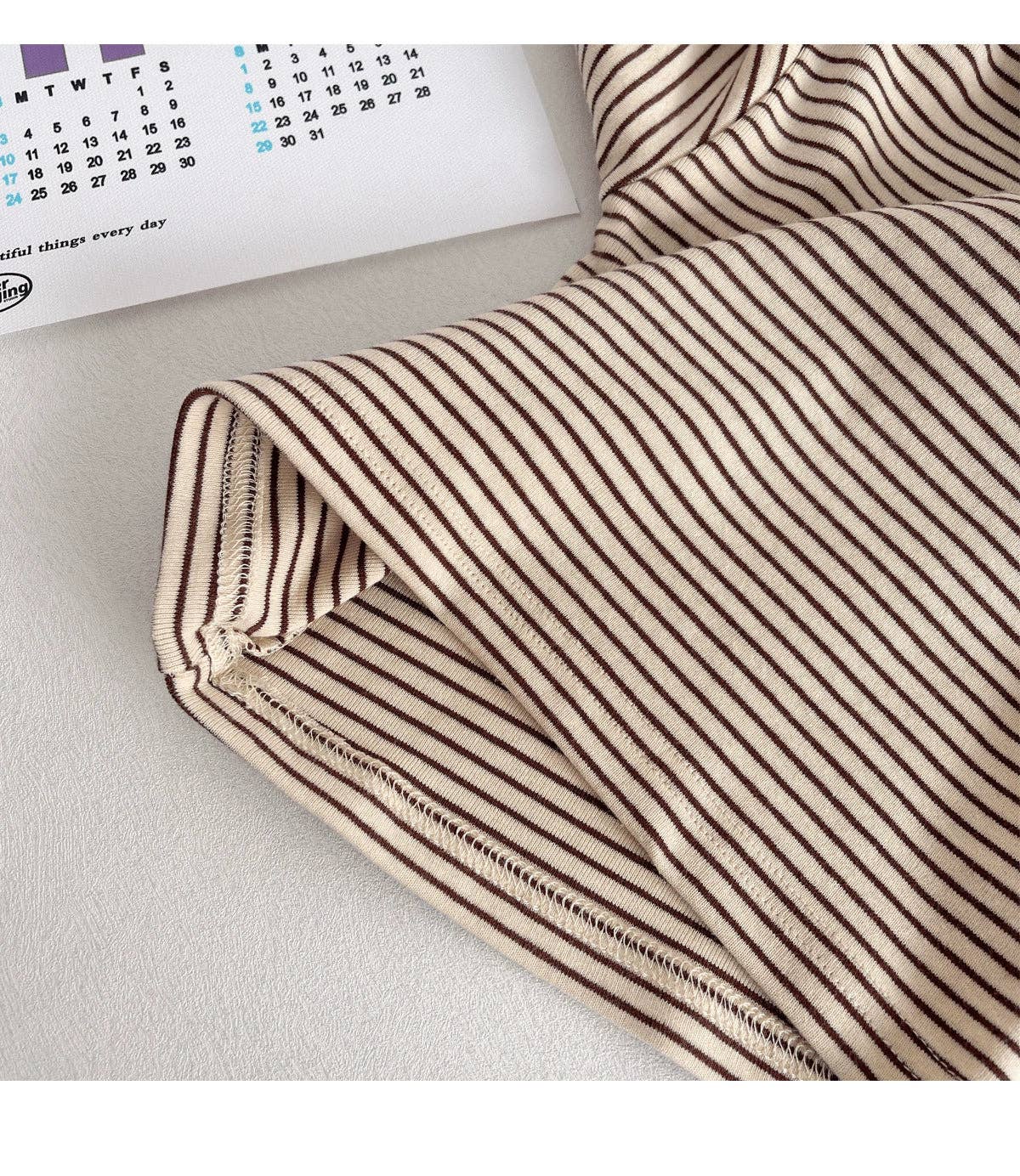 Baby Khaki Stripe T-Shirt: Khaki / 6-12M