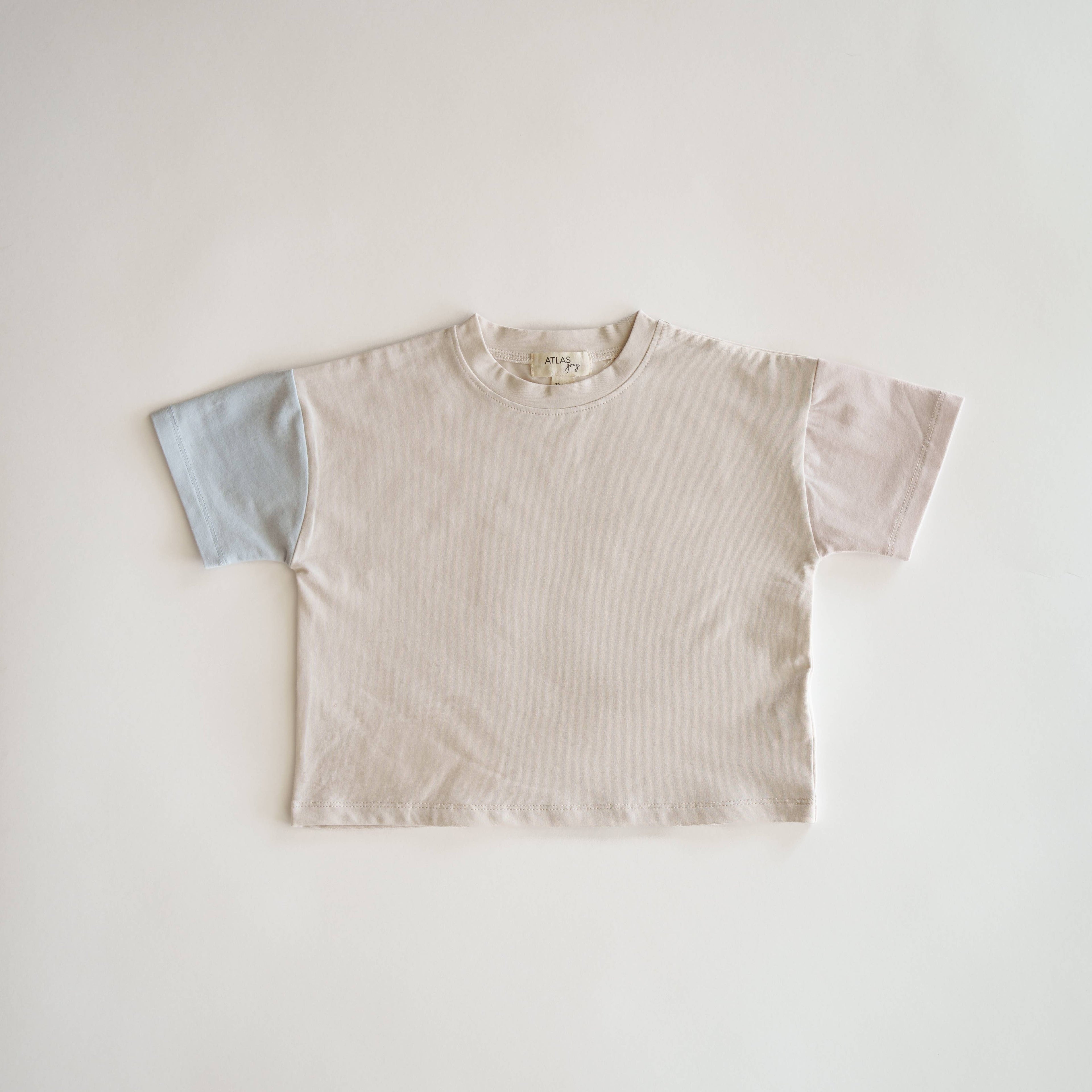 Organic Colorblock T-Shirt: Oatmeal / Grey Lilac / Glacier / 4-5T