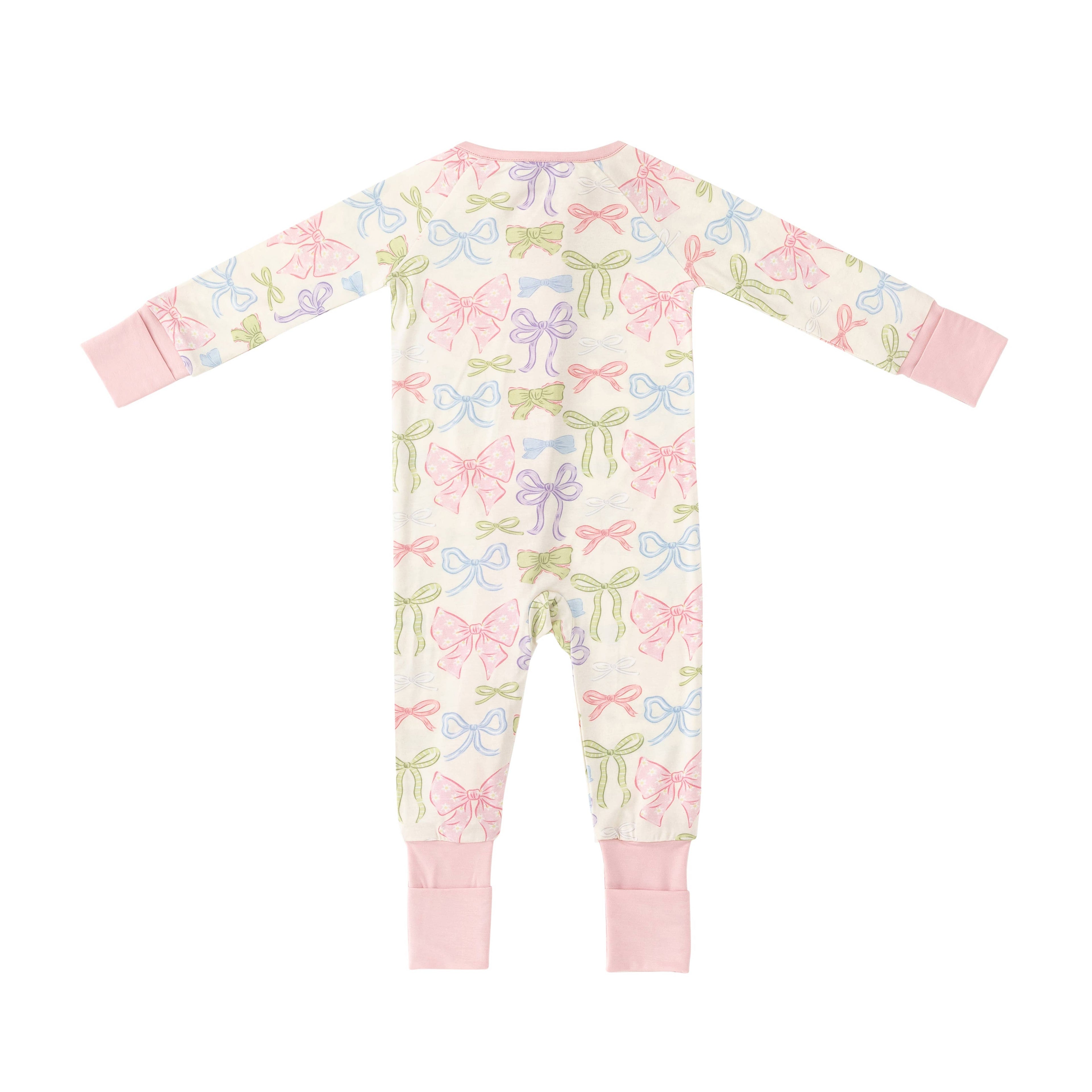 Heirloom Bows (Convertible Zip Footies): 3-6M